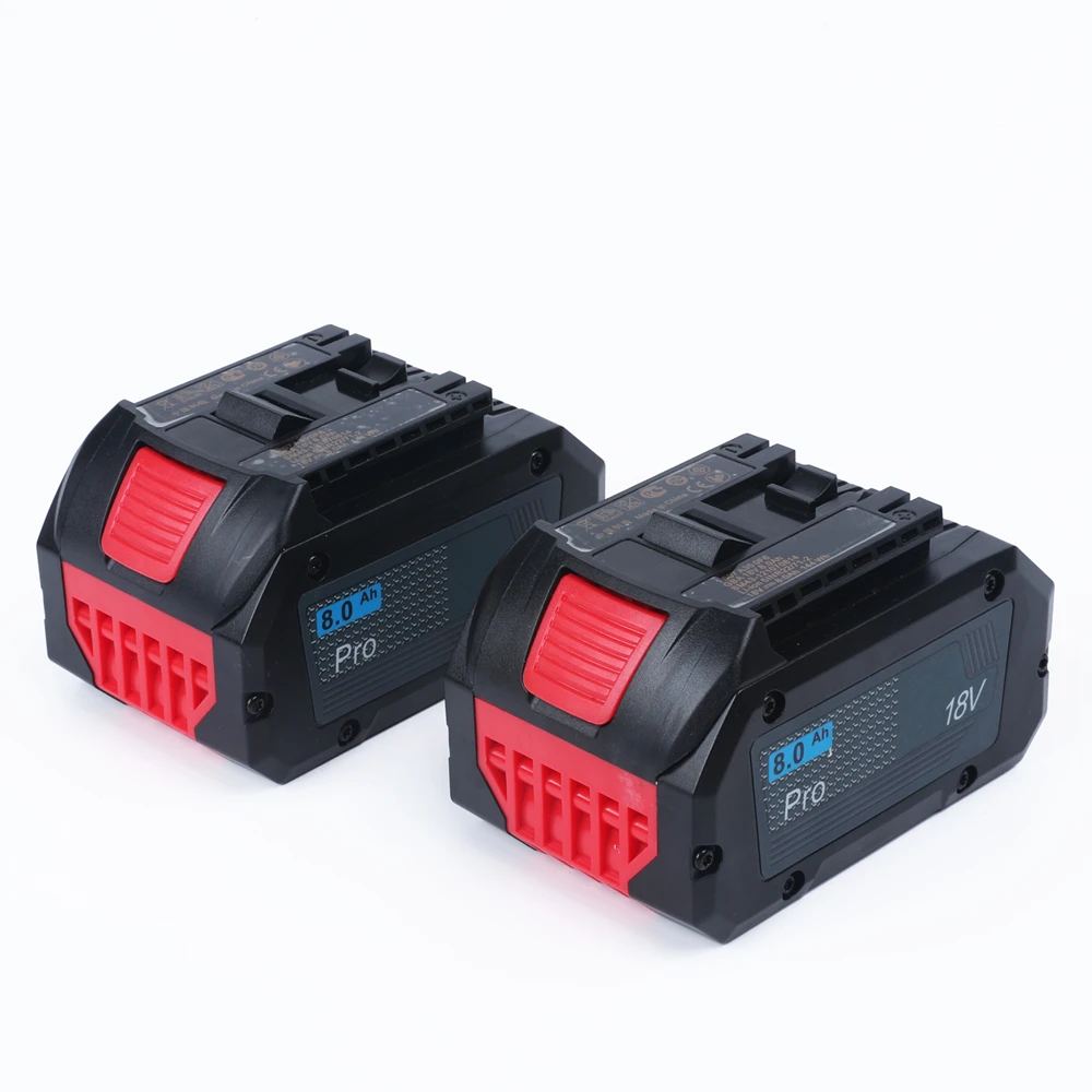 

Two Packs New 18V 8.0Ah Lithium-Ion Battery Pack for GBA18V80 Akku for Bosch 18V MAX Cordless Power Tool Drills, Free Shipping