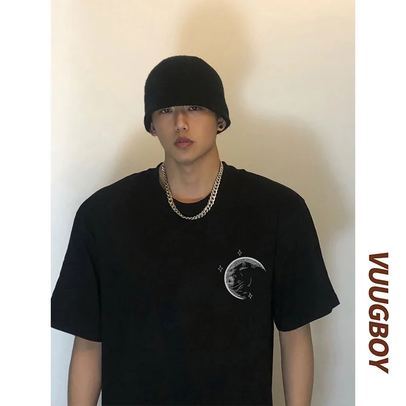 Футболка мужская с коротким рукавом чистый хлопок свободная брендовая рубашка