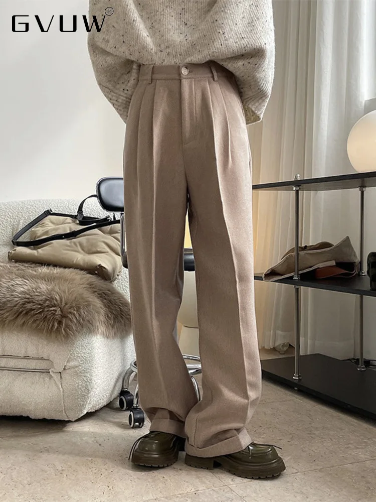 

GVUW Solid Color Wide Leg Pants For Women Loose 2022 Autumn New High Waist Korean Version Fashion Female Casual Trousers 17G0413