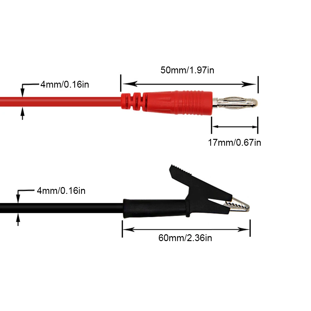 Распродажа 2 шт. 1 м 15 а мультиметр тестовый провод 4 мм банановый штекер для зажима