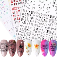 36pcs nail stickers decals set letters sexy girl flowers water transfer slider nail art foil decoration tattoo manicure tr1561 1