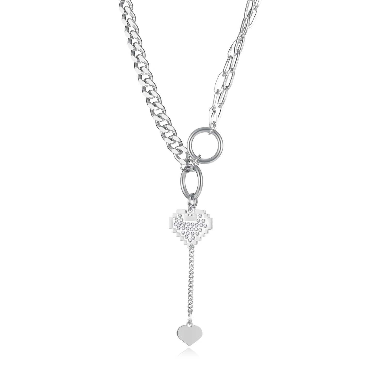 

Fashion European Stainless Steel Necklace Tassel Love Pendant For Women Men Birthday Gift Jewelry