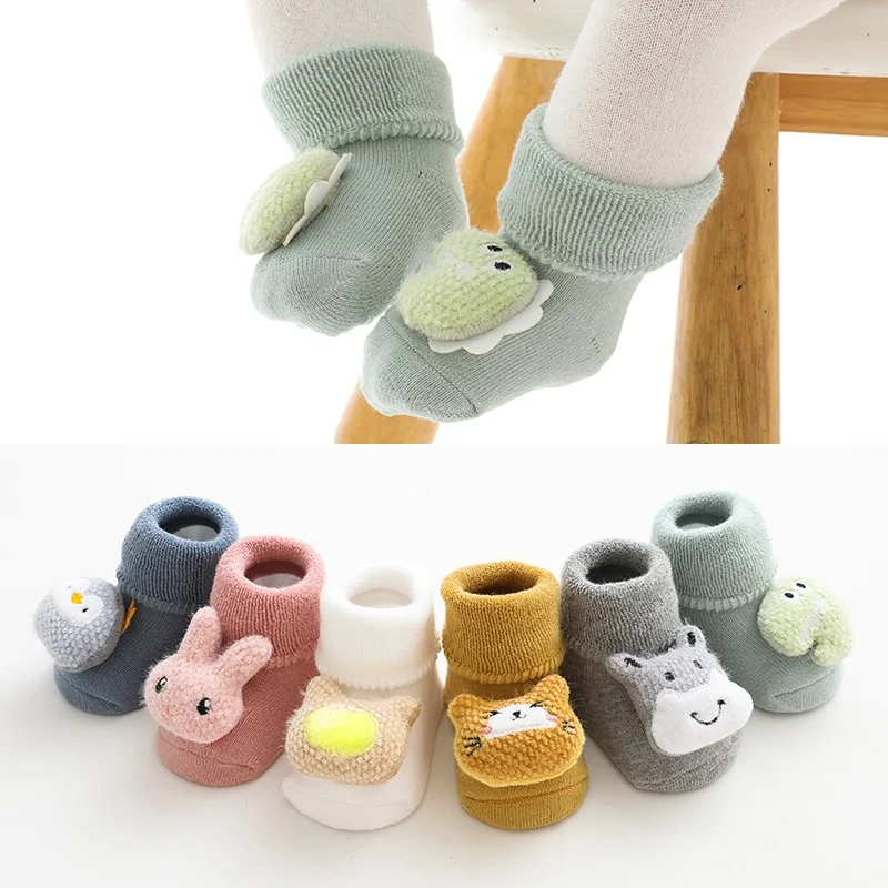 

Thick Terry Socks Baby Toddler Socks Doll Cartoon Non-slip Newborn Socks Children Floor Socks Keep Warm Infants Socks