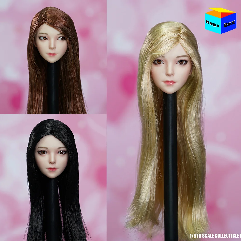 

Супер утка SDDX04 1/6 женский солдат милая девушка подвижные глаза длинные прямые волосы голова Лепка модель подходит 12 дюймов экшн-фигурки тела