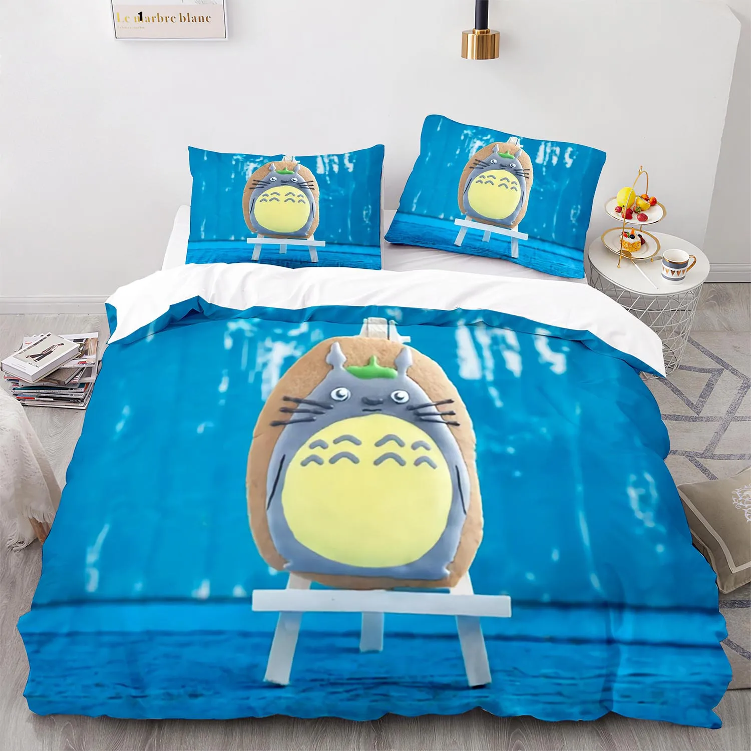 

MY NEIGHBOUR TOTORO Bedding Set Single Twin Full Queen King Size My Neighbor Totoro Bed Set Aldult Kid Bedroom Duvetcover Sets 4