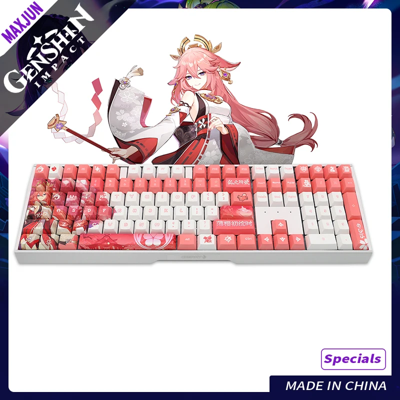 

Genshin Impact Game Electronic Sports Peripherals Germany MX3.0S Yae Miko Custom RGB Color Alloy Wired Mechanical Keyboard