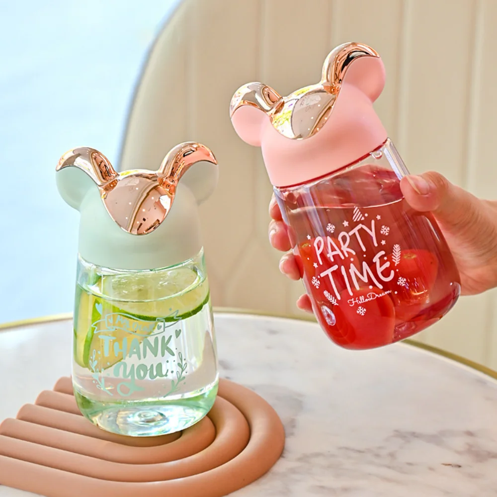 Cartoon Clear Plastic Water Bottle Bisphenol A Free Cute Elf Mouse Portable Travel Drinking Mug High Value Boy and Girl Gift Mug