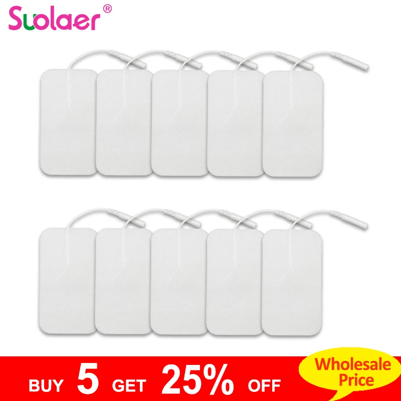 

50/20 pcs/9x5cm/2mm Plug Reusable Tens Electrode Pad For Pulse Digital Acupuncture Therapy Massager/Electrical Muscle Stimulator