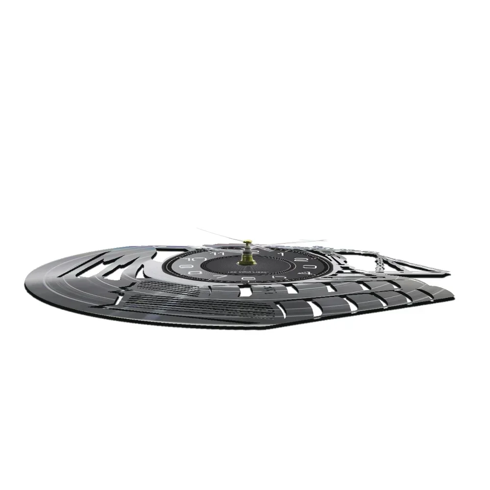 Настенные часы с виниловой пластиной в винтажном стиле