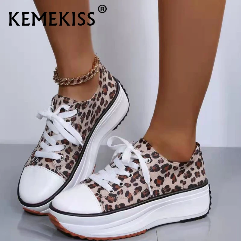 

KemeKiss New Sneakers Women High Platform Lace Up Spring Laddie'S Shoes Fashion Cool Vacation Woman Footwear Size 36-43
