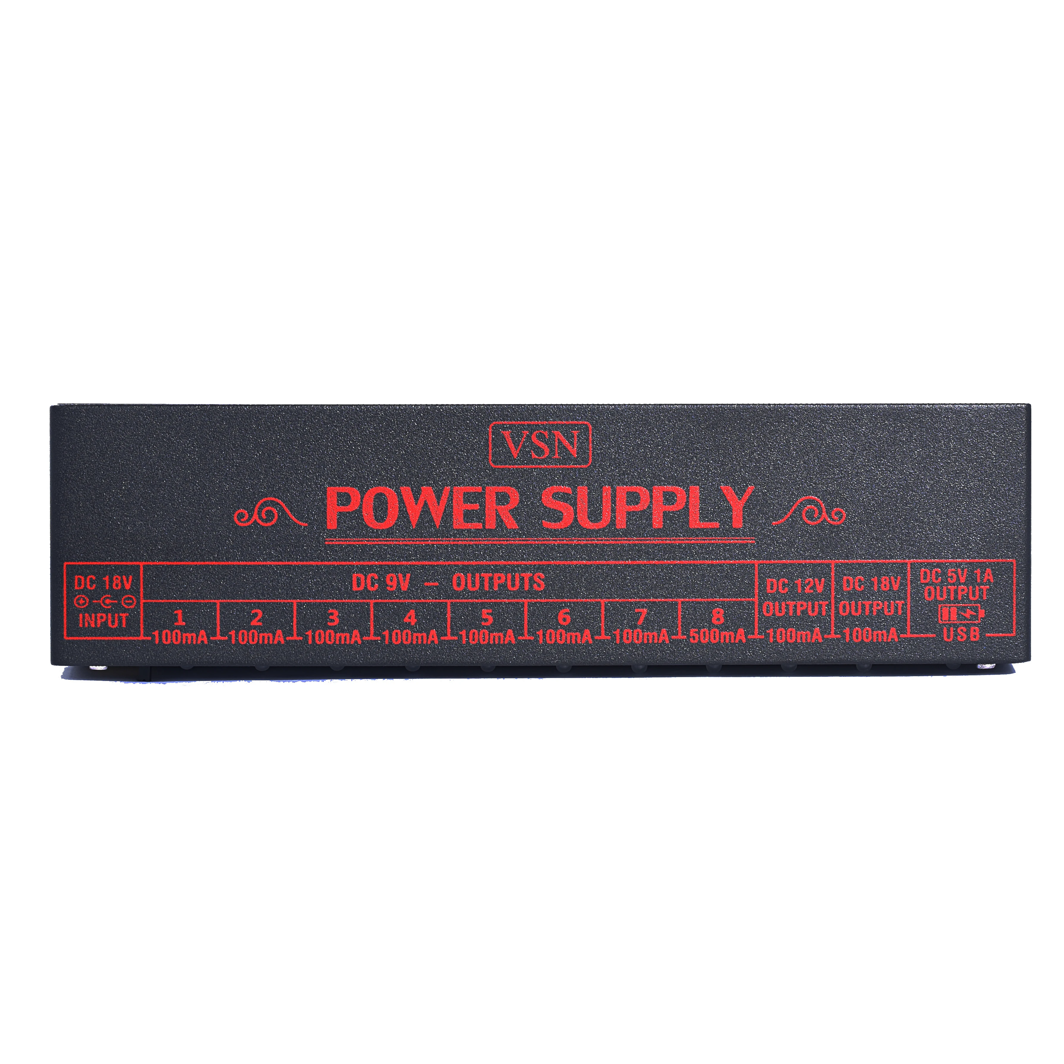 VSN Pedal Power Supply Update Output Multi Circuit Power Supply For Guitar Pedal 10 Ways 9V/12V/18V DC Outputs & 1 Way 5V USB