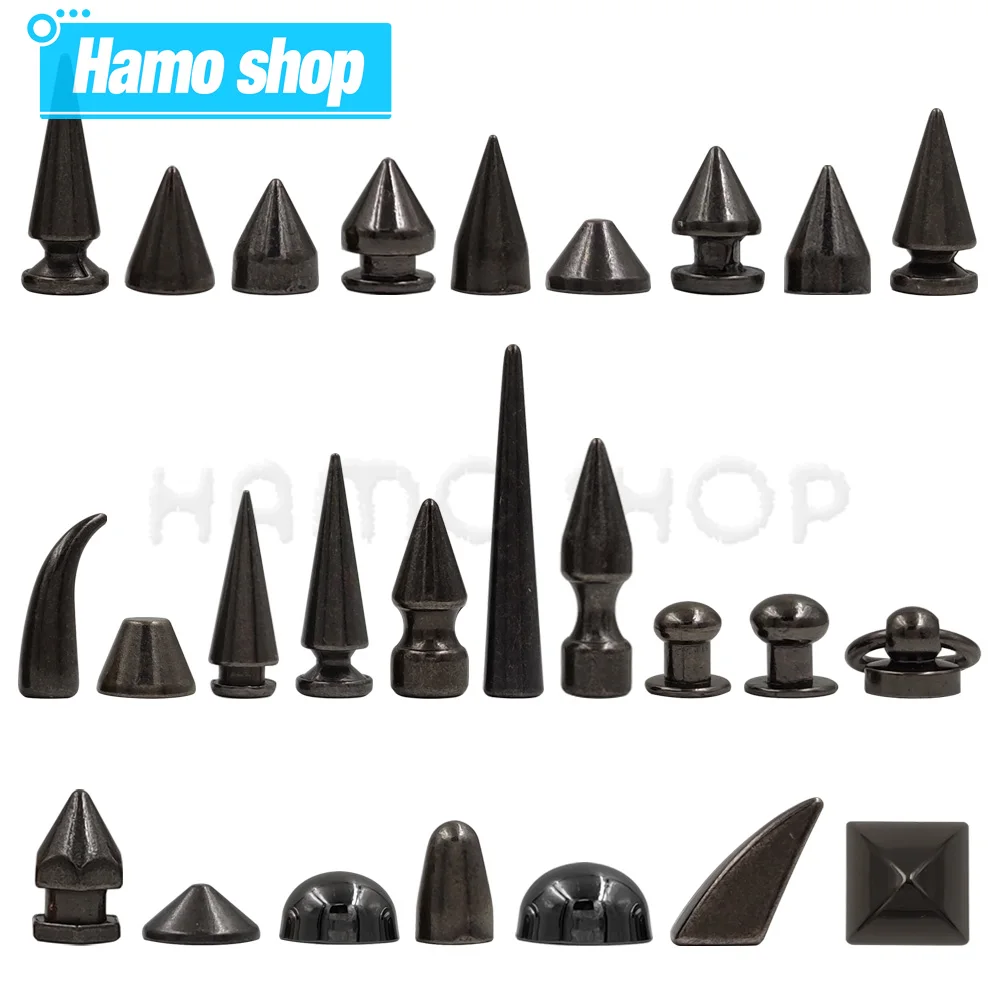 

5-50pcs/set Metal Gunblack Screw Spikes And Studs For Bullet Rivets Leather Craft Clothes Punk Rock Thorns Jacket Accessary