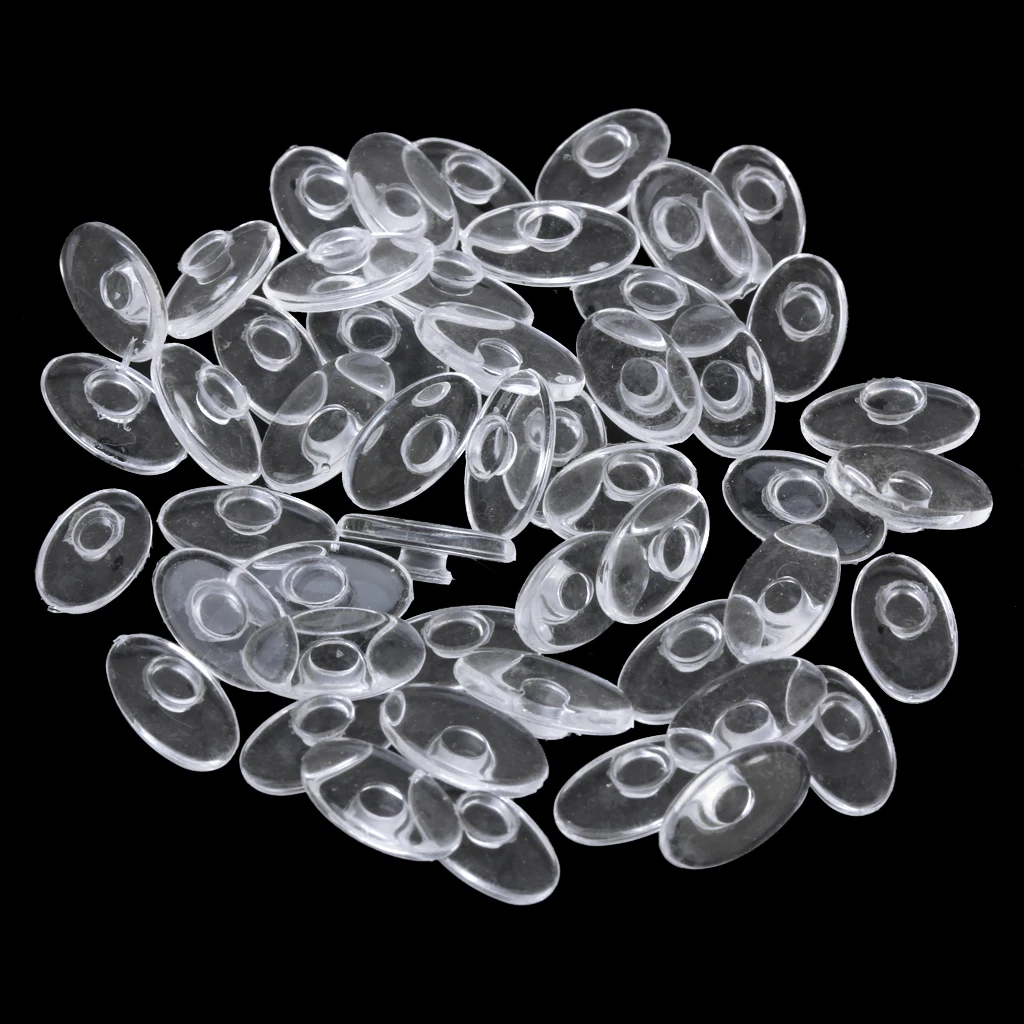 

25 Pairs Oval Silicone Eyeglass Push In Nose Pads Vision Care