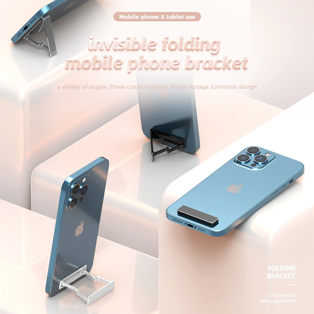 High Quality Aluminum Alloy Double Pillars Foldable Desktop Phone Stand Strong Durable Phone Holder For Universal Phones