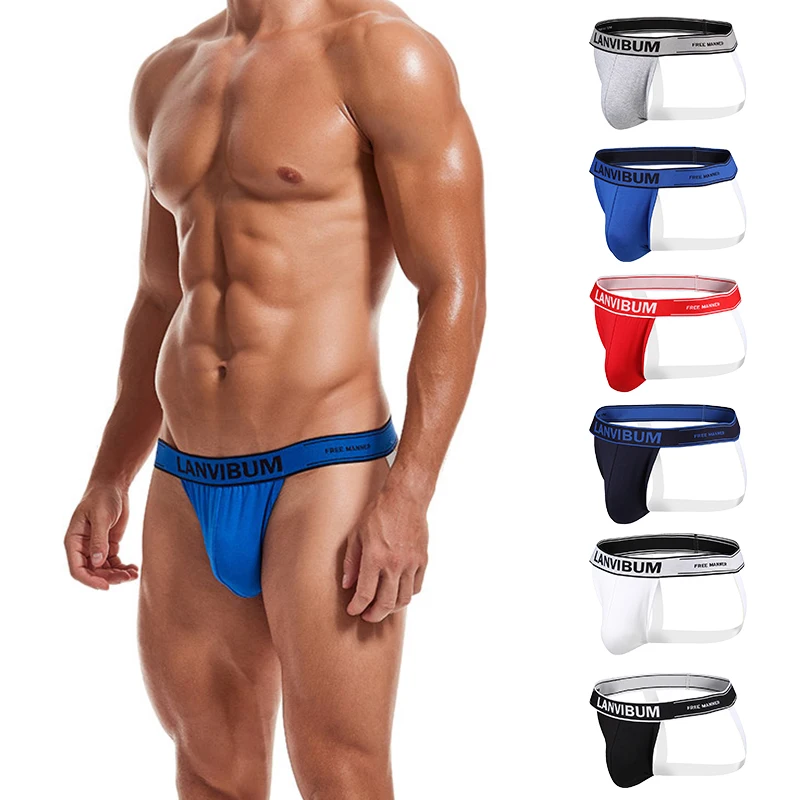 

Летние мужские стринги lanviпреимущества, хлопковые U-образные выпуклые сумки, тканые удобные дышащие однотонные простые средней талии, молод...