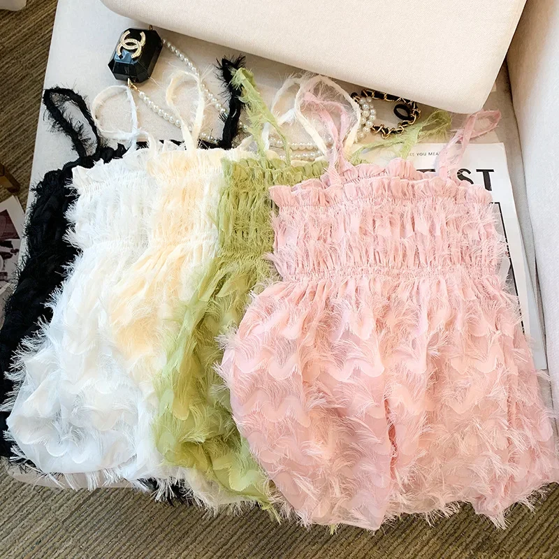 Новинка лета 2024 женский топ на бретелях высококачественный Модный укороченный