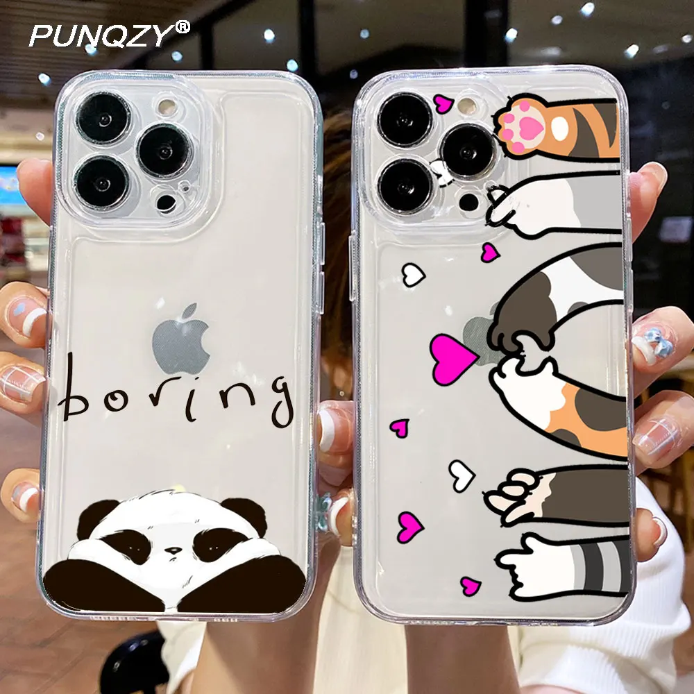 

Cute animal cat dog Panda phone Case For iPhone 14 pro max 13 PRO 12 Pro max XR X MAX 6S 7 Plus Silicone Cover for iphone 11 Pro