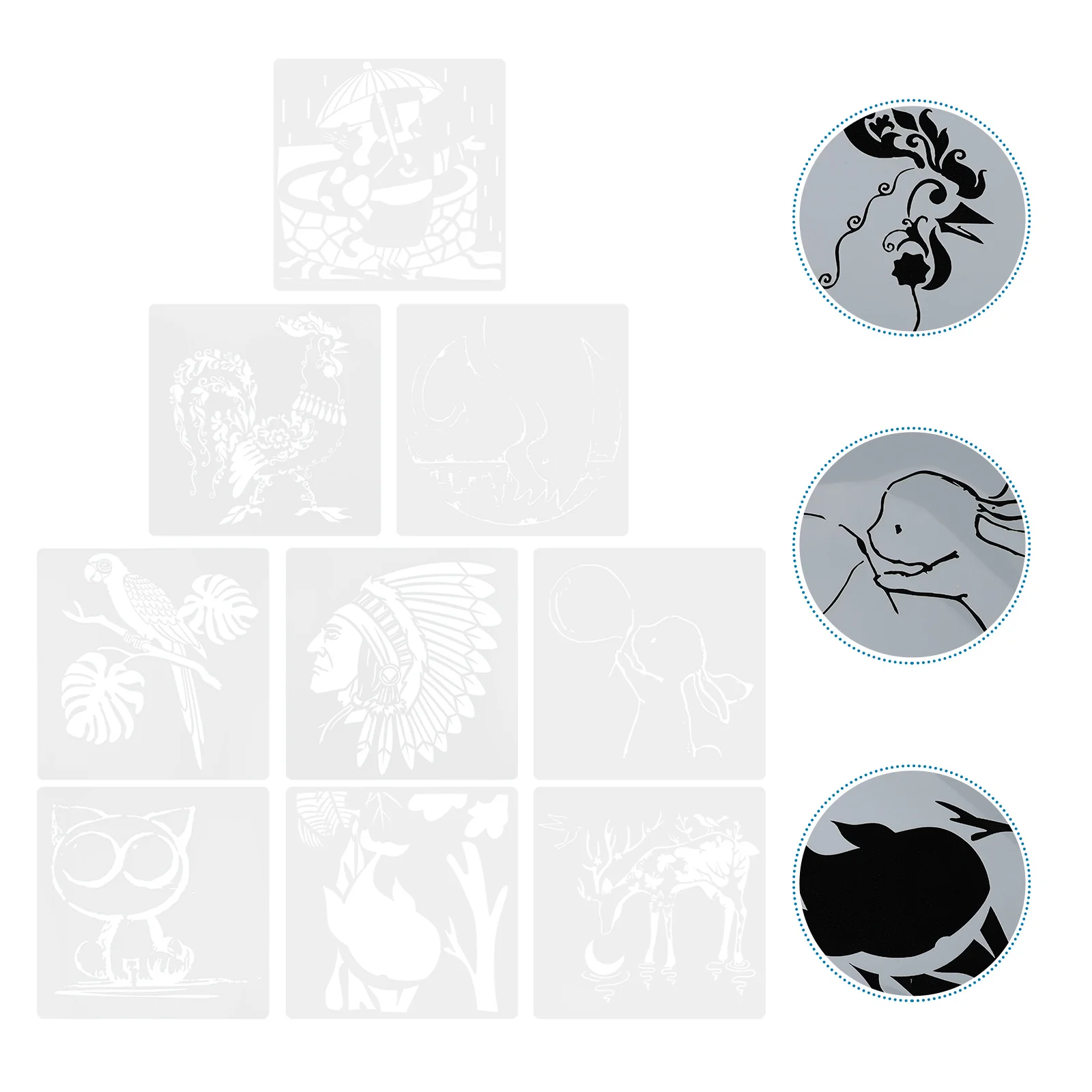 

Template Animal Drawing Painting Stencils Diy Silicone Clear Set Hollow Stamp Scrapbooking Seal Stencil Cartoon Transparent