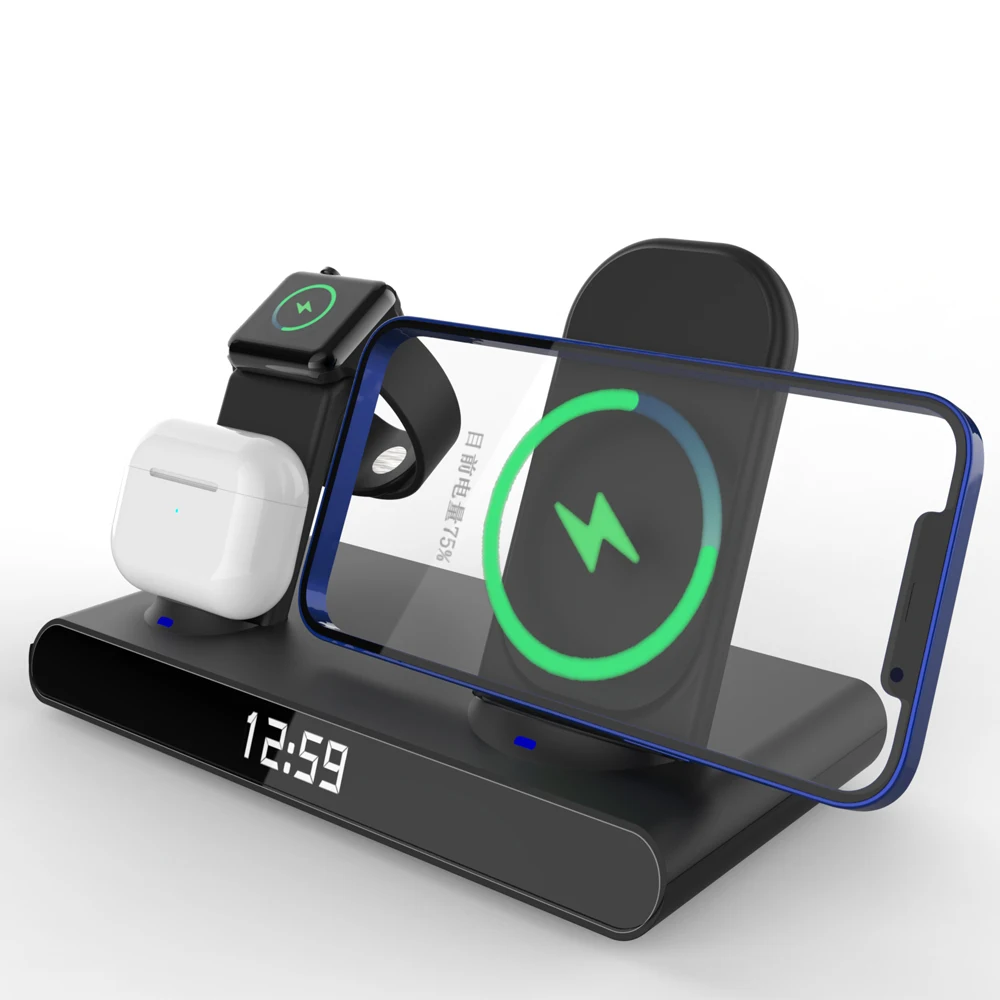 3 in 1 wireless charger for iphone 13 12 11 xs mini pro max iwatch airpods qi fast charging dock station wireless chargers stand free global shipping