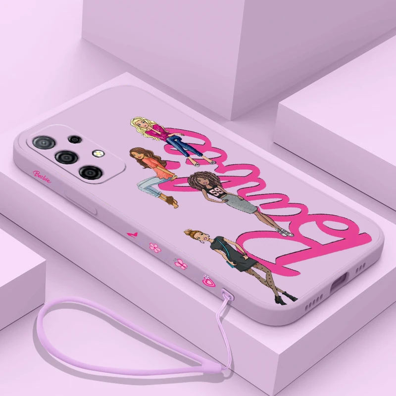 

Barbies dolls kawaii Phone Case For Samsung A53 A50 A12 A52 A52S A51 A72 A71 A73 A81 A91 A32 A22 A20 A21S 4G 5G with Hand Strap