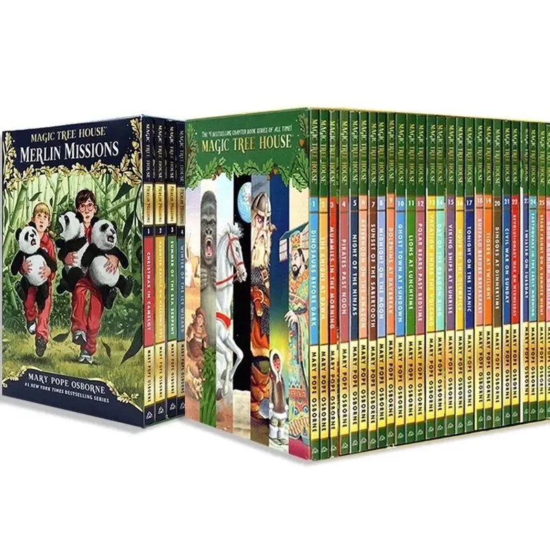 English version Magic Tree House 1-28 and 29-55 volumes English reading story book children's adventure science book
