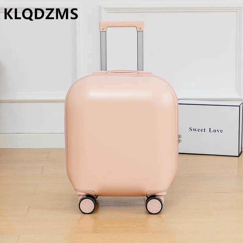 KLQDZMS 18 Inch Suitcase Small Mini Trolley Case Light Boarding Case Mute Universal Wheel Zipper Suitcase Cute High Value