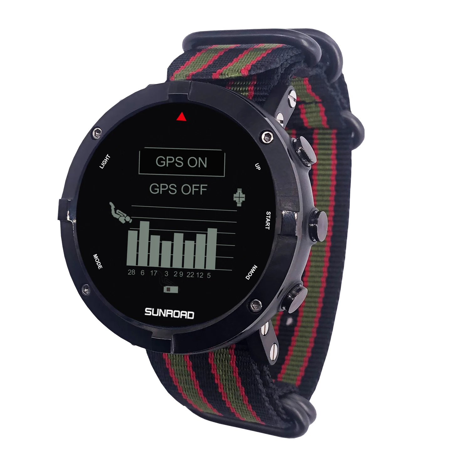 SUNROAD 2022 Neue GPS Sport Männer Uhr GPS Tracker Fitness Wasserdicht Höhenmesser Barometer Kompass Digitale Hombre Uhr