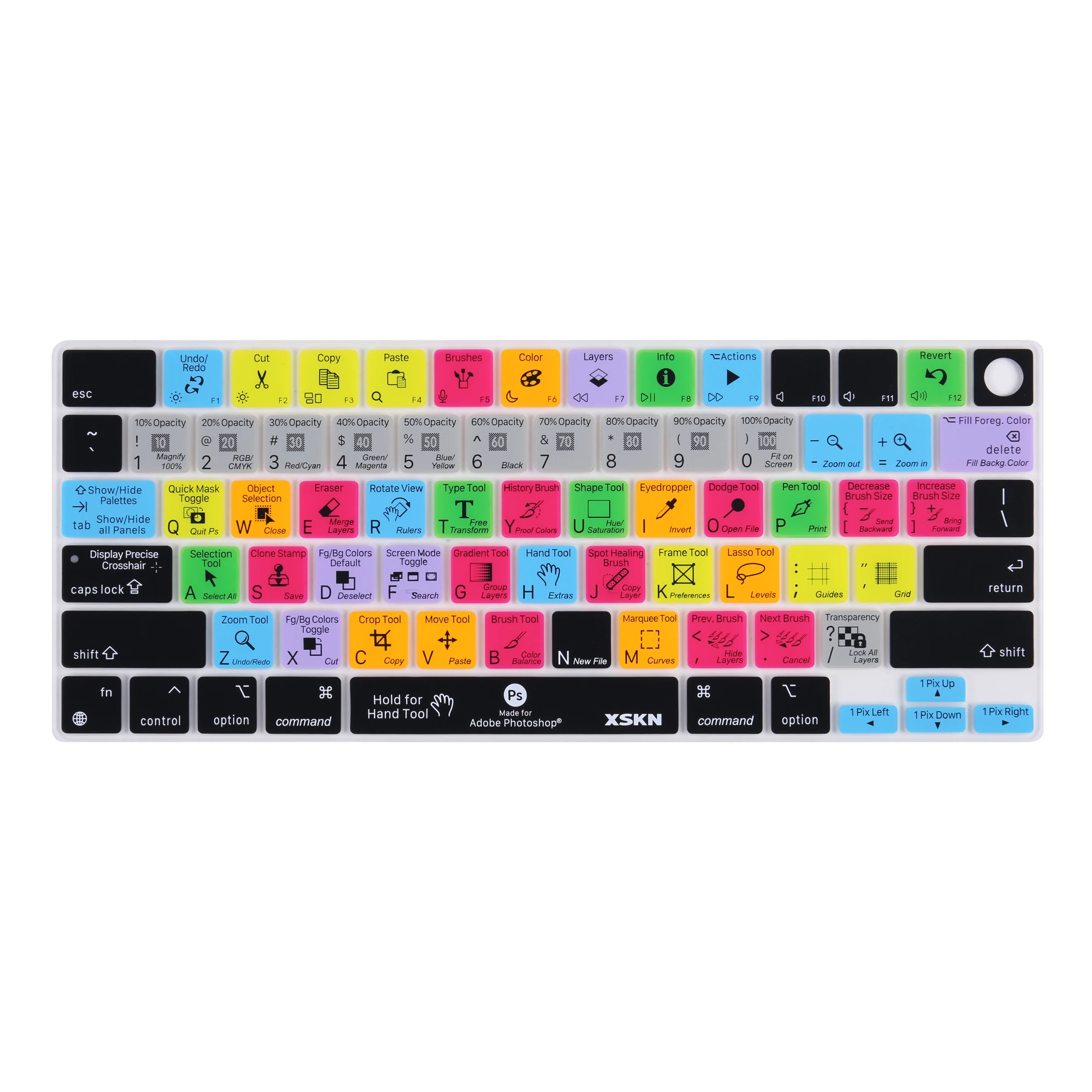 XSKN США ЕС Photoshop ярлыки силиконовый чехол для клавиатуры Macbook Pro 2021-2024 гг. 14 2/16