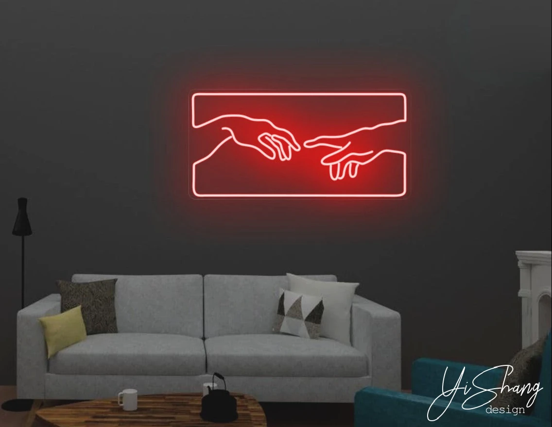 Световая настенная декоративная вывеска LED Neon с крюком PULL на заказ "Животные" для спальни в стиле Аниме.