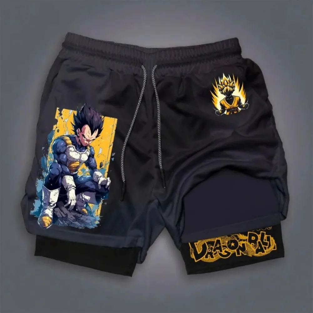 Шорты Broly Dragon Ball Summer 2026 для мужчин и женщин, двухслойные, имитация двух частей, свободные, для спортзала, тренировок, бега, повседневные брюки (art.: 3920dbedf530e) - 3920dbedf530e