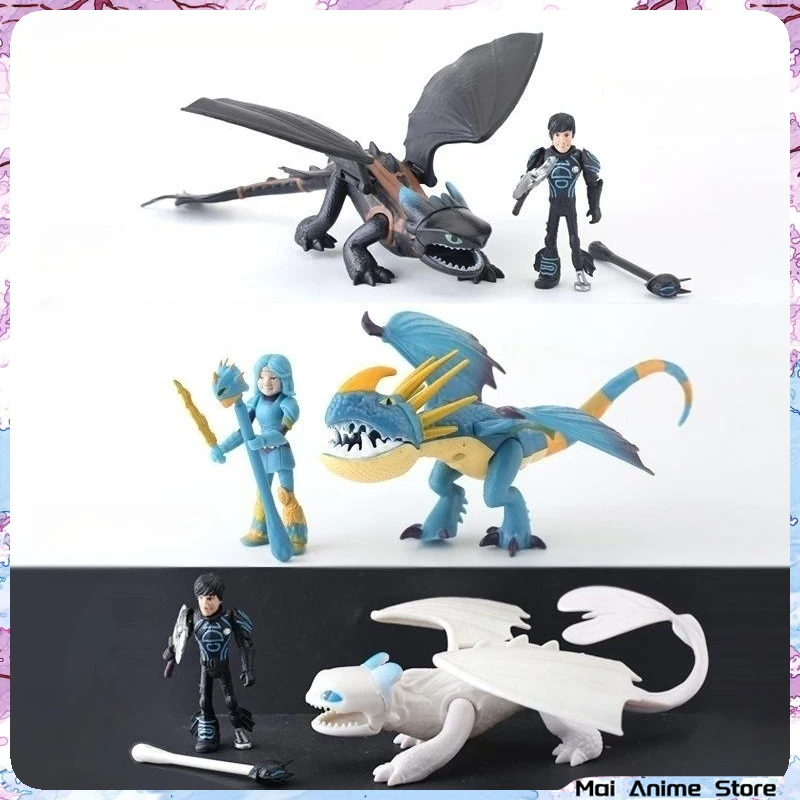Dragon Cartoon Kawaii Action Figures Light Fury Toothless Figurines Collection Dolls Pvc Model Toys Gifts
