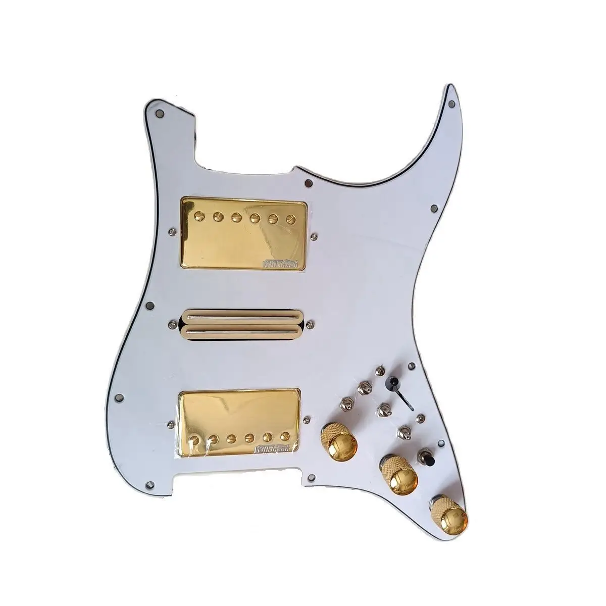 

YUMIAY HSH Prewired Pickguard Set Multifunction Switch Gold Wilkinson Alnico5 Pickups High Output DCR Fit For Fender Guitar