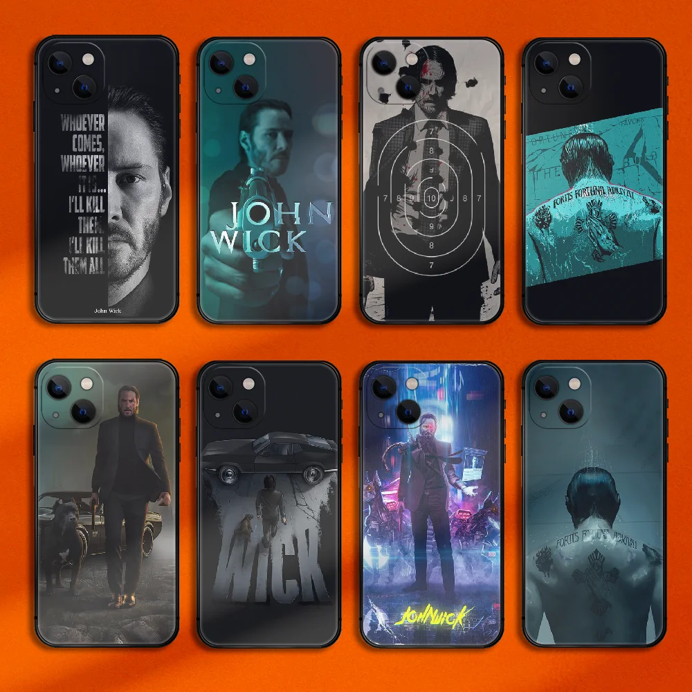 

John Wick Keanu Reeves Phone Case Cover For Iphone 6 6S 7 8 11 12 13 14 Se 2020 X Xs Xr Pro Max Plus Mini TPU Soft Black