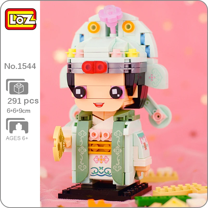

LOZ 1544 Theatre Classic Beijing Opera Ancient Scholar Doll Fan 3D Model DIY Mini Blocks Bricks Building Toy for Children no Box