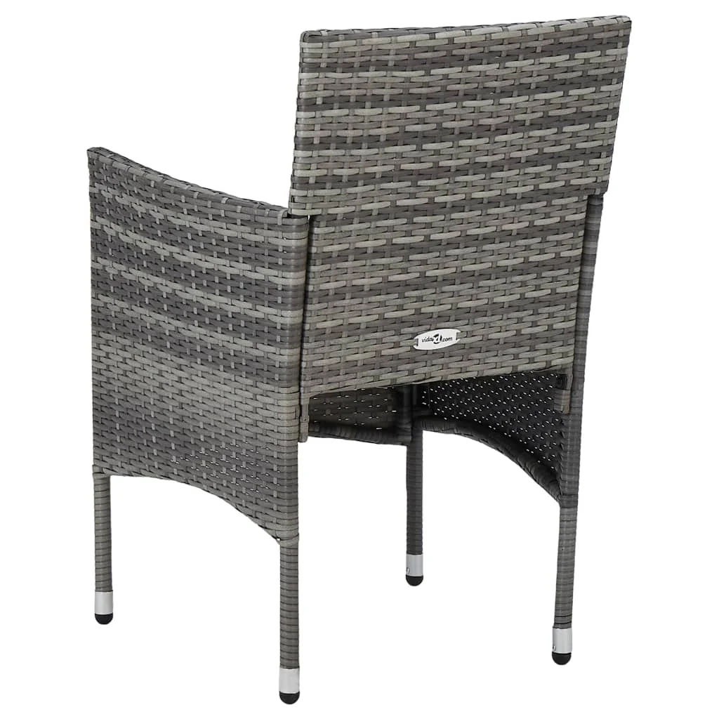 

Patio Outdoor Garden Dining Chairs Deck Porch Furniture Set Balcony Lounge Chair Decor 2 pcs Poly Rattan Gray