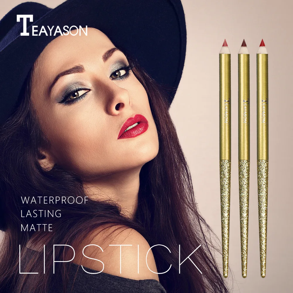 

Matte Lip Liner Lipstick Pen Persistent Vampire Color Nude Pink Big Red Lip Pencil Lip Tint Stain Lip Gloss Makeup