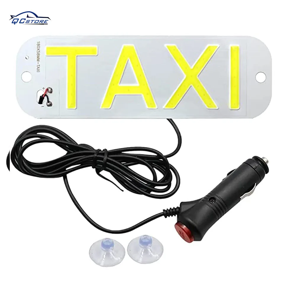 

1Pcs Taxi Led Car Windscreen Cab Indicator Lamp 12V Panel Sign Windshield Cob Taxi Guiding lights With Cigarette Lighter