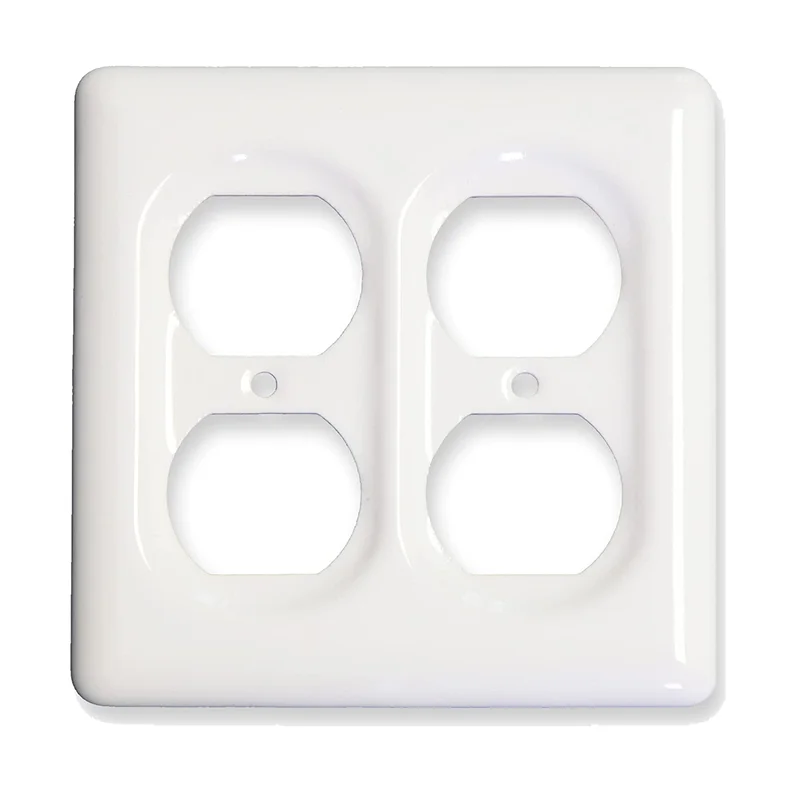 

Ceramic Switch Plate Switch Plate Cover Wall Plate Cover White - Duplex Receptacle