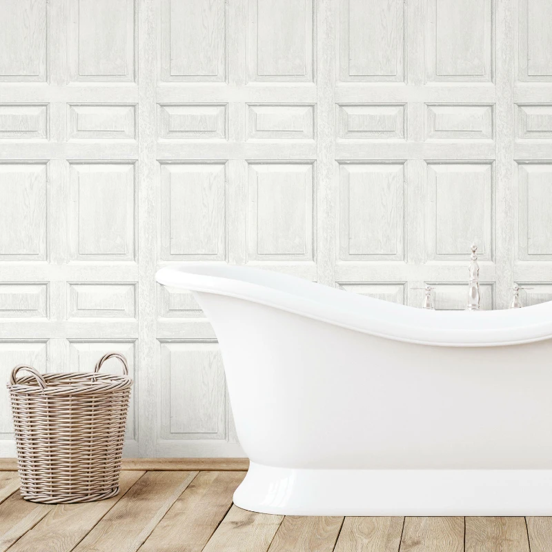 

Bevelled Wood Panelling Peel & Stick Wallpaper