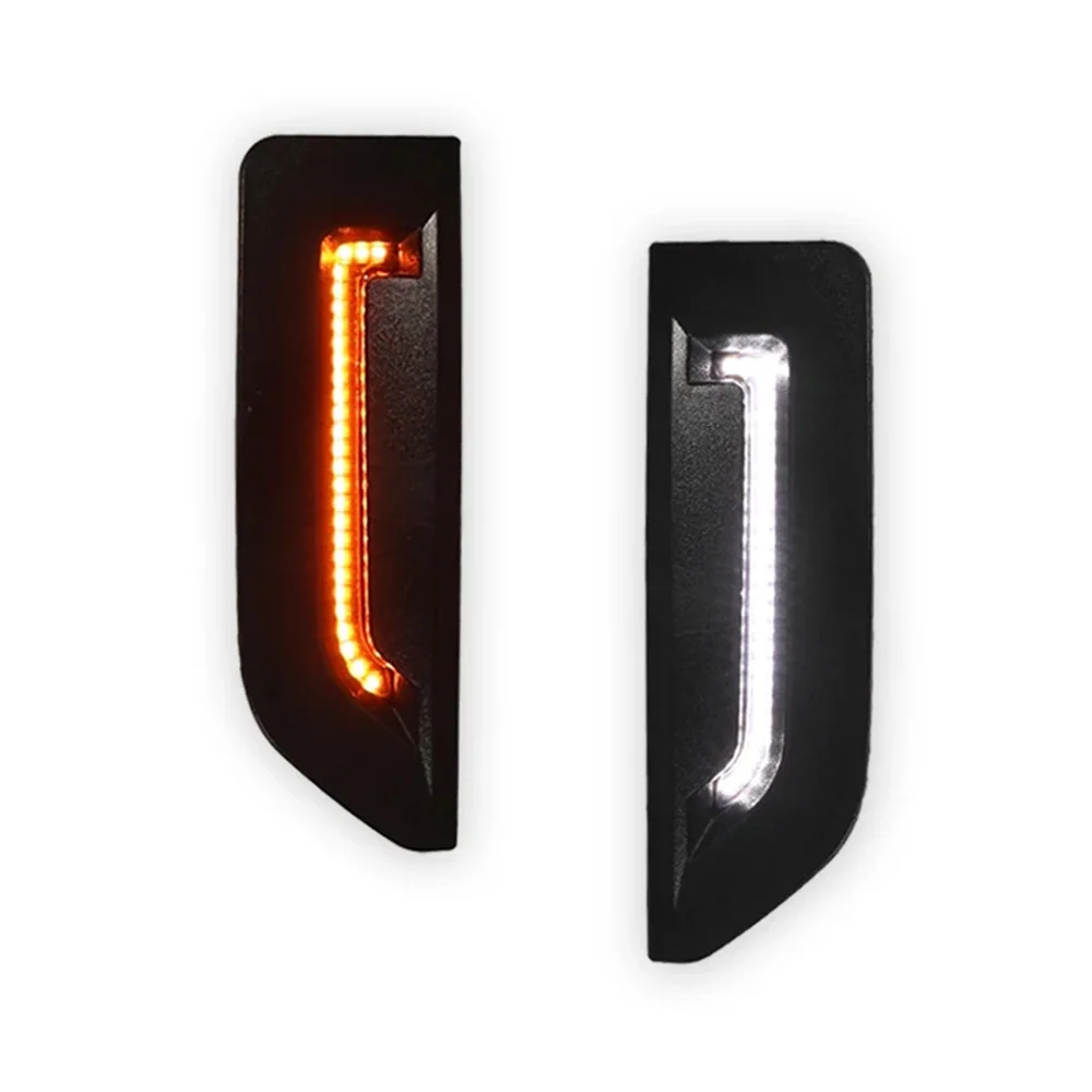 

Для Ford Bronco 2021 2022 2023 2024 двухцветный Янтарный динамический фонарь переднее крыло боковой маркер сигнал поворота w/Белый DRL/фотография