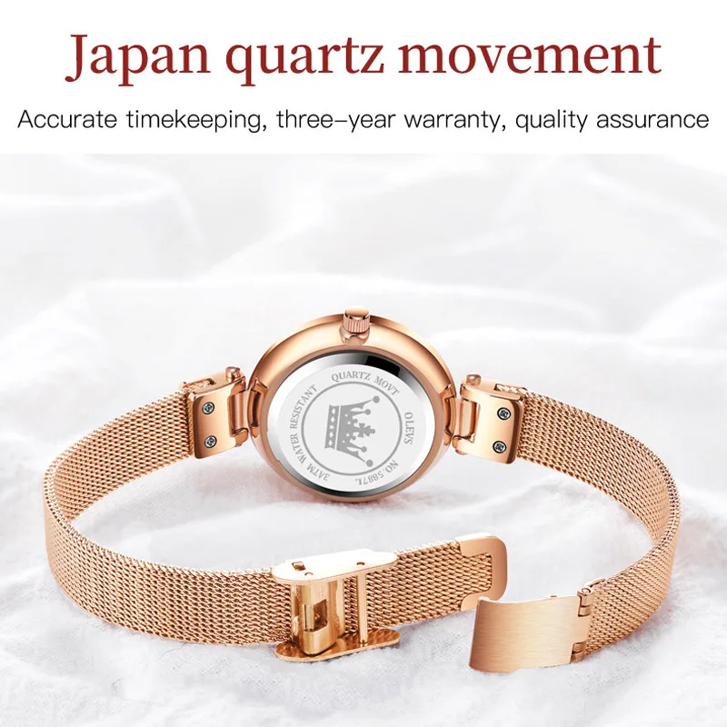 New OLEVS Rose Gold Small Women's Watches Fashion Simple Wrist Watch Ladies 3ATM Waterproof Date Clock Reloj Mujer