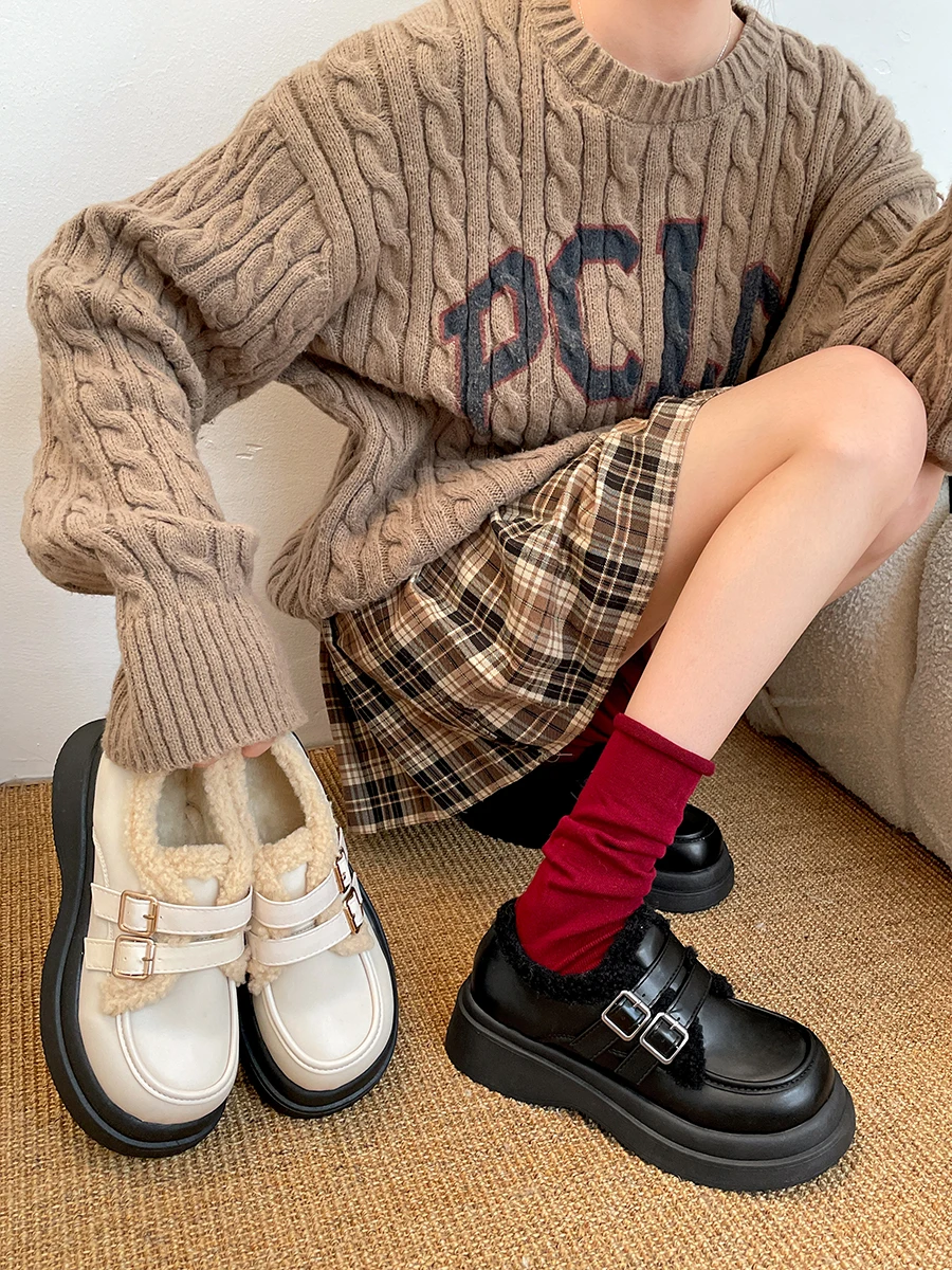 Женские туфли-оксфорды в стиле ретро черные универсальные туфли на платформе