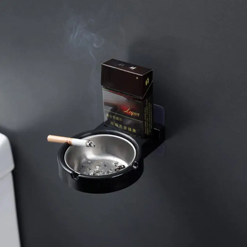 

Non-marking Sticker Ashtray Wall Paste Home Bar Toilet Smoking Indoor Cigarette Butt Lighters Storage Shelf Tray Box Ashtrays