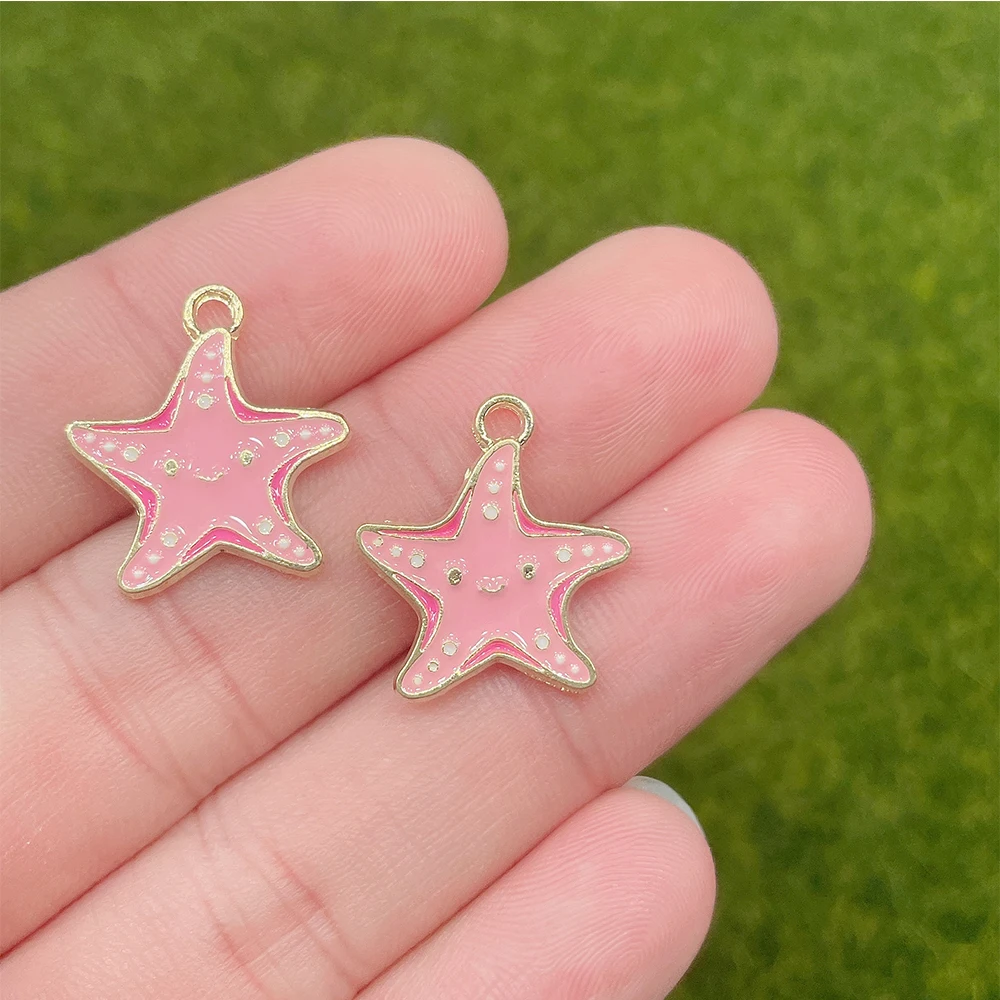 20 Pcs 2022 Cartoon Cute Design Underwater Animal Pendant Dolphin Starfish Jellyfish Pendant DIY Jewelry Making Parts Wholesale images - 6