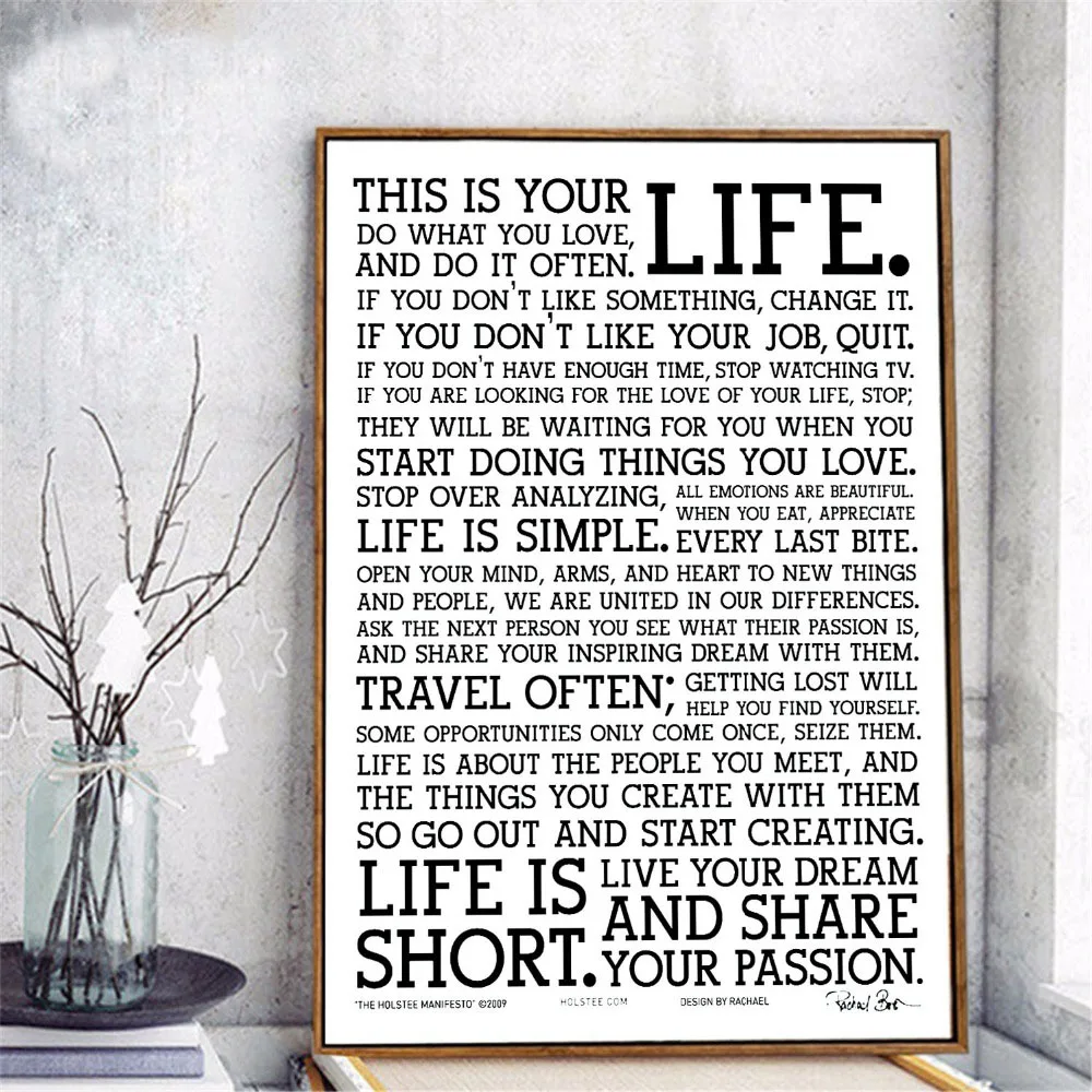 

Modern Motivational Life Quote Wall Canvas Art Print Painting Poster Pictures For Bedroom Home Inspirational Decor