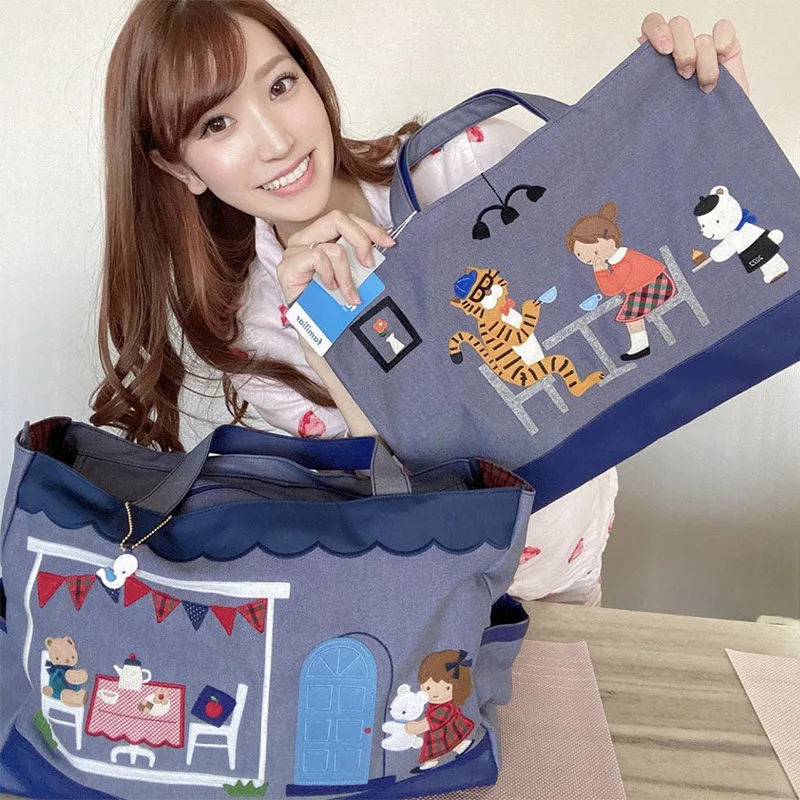 

New Lesportsac Anime Cute Cartoon Tiger Embroidery Handheld Lightweight Casual Cartoon Female Butot Bag Holiday Birthday Gift