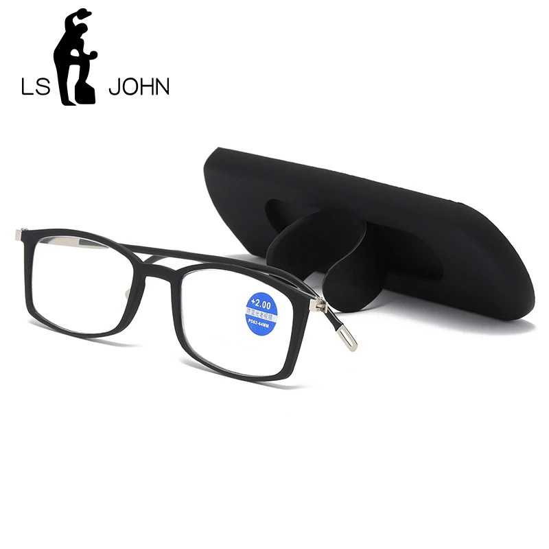 

Ultralight Portable Reading Glasses Men Women Ultra-thin Anti Blue Light Square Presbyopia Eyewear can be Attach To Phone Case