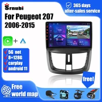 srnubi android 11 car radio multimedia video player for peugeot 207 cc 2006 2015 2din navigation rds stereo 4g carplay speakers