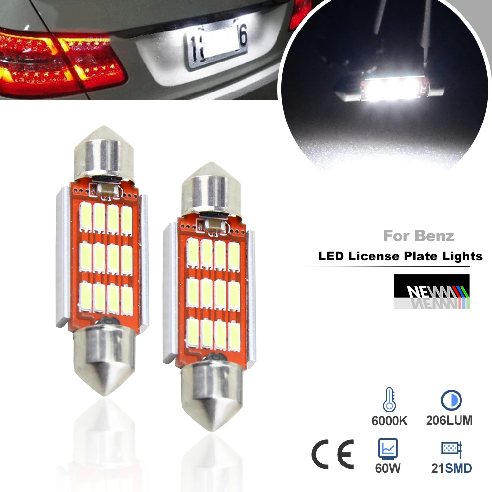 

2PCs CANbus LED 36mm C5W Lamp Bulb Registration Number Plate License Light For Benz W169 W203 W208 W209 W210 W211 W212