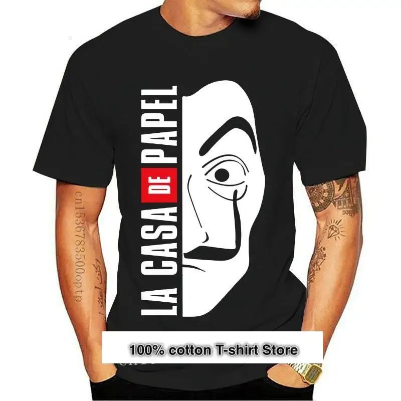 

Camiseta negra De La Casa De Papel para hombre, ropa De calle informal con estampado Harajuku, Camiseta Masculina, moda 2021